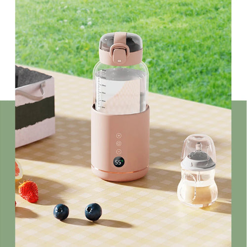 Rechargeable Baby Milk Warmer, Portable Insulated Water Kettle, 35-55℃ Adjustable Temperature for Travel Baby Formula Preparatio
