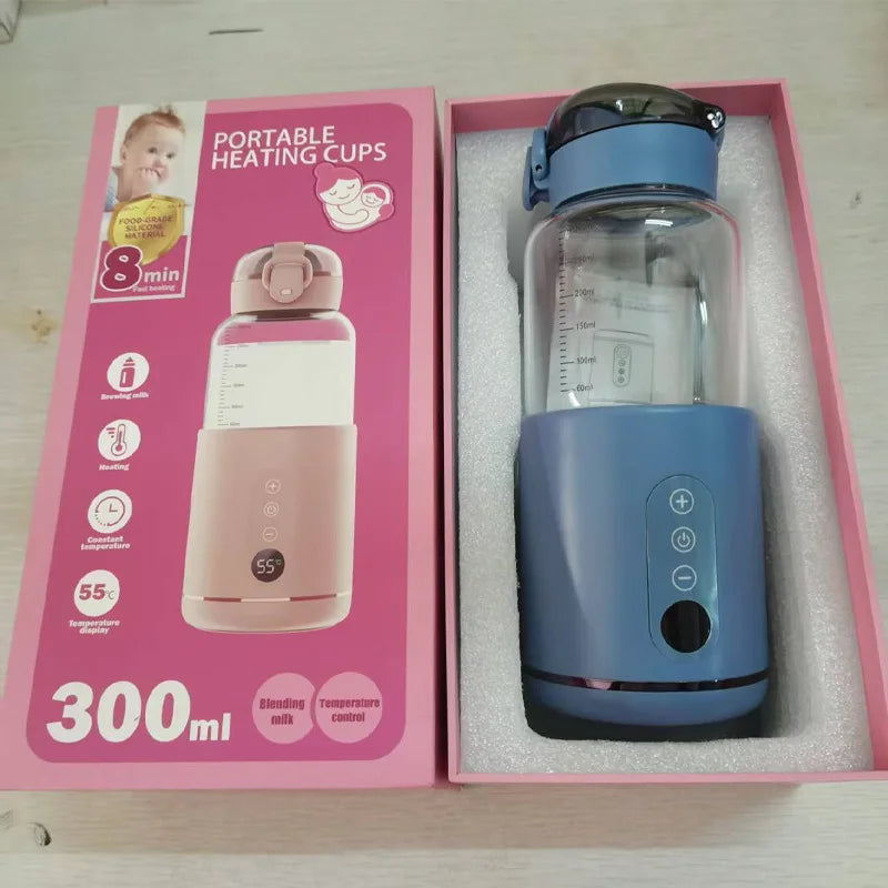 Rechargeable Baby Milk Warmer, Portable Insulated Water Kettle, 35-55℃ Adjustable Temperature for Travel Baby Formula Preparatio