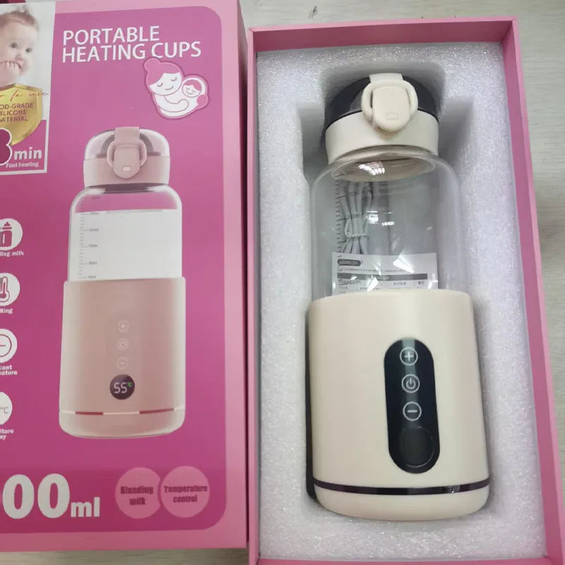 Rechargeable Baby Milk Warmer, Portable Insulated Water Kettle, 35-55℃ Adjustable Temperature for Travel Baby Formula Preparatio