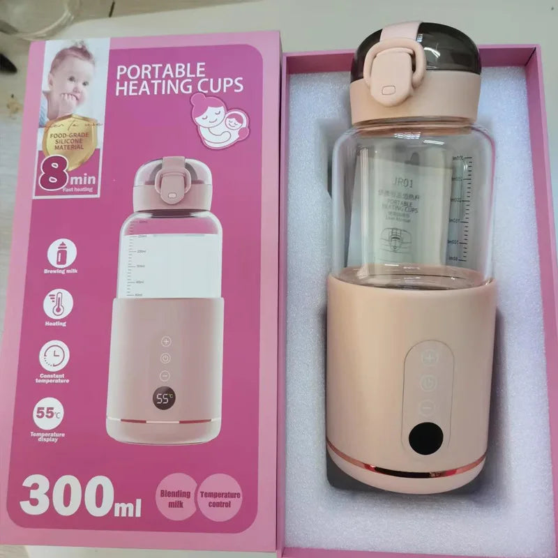 Rechargeable Baby Milk Warmer, Portable Insulated Water Kettle, 35-55℃ Adjustable Temperature for Travel Baby Formula Preparatio