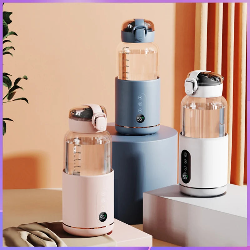 Rechargeable Baby Milk Warmer, Portable Insulated Water Kettle, 35-55℃ Adjustable Temperature for Travel Baby Formula Preparatio